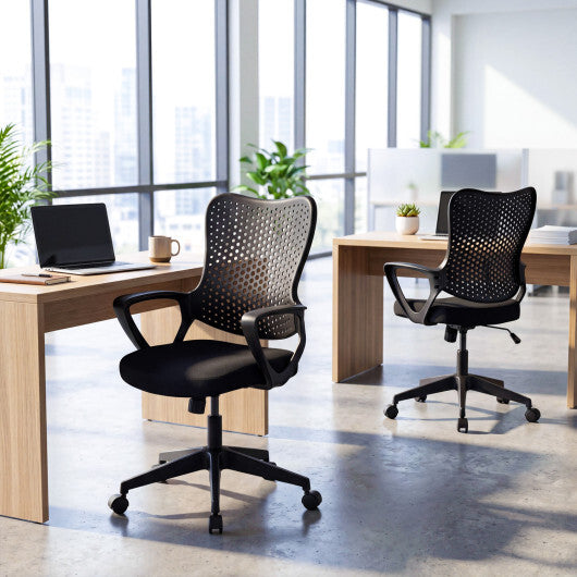 Ergonomic Office Chair Height Adjustable Computer Desk Chair with Breathable Butterfly Back-Black LuxuryLifeWay Online Store