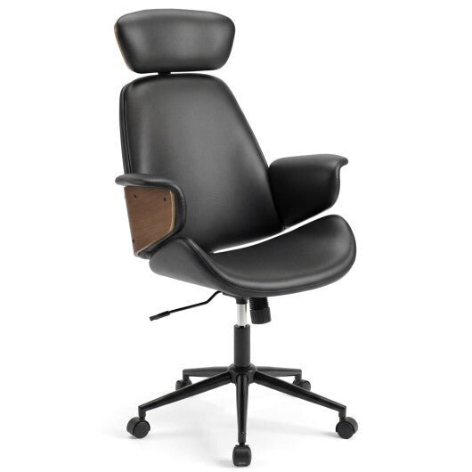 Ergonomic Office Chair with Headrest  Adjustable Height for Home Office and Study-Black LuxuryLifeWay Online Store