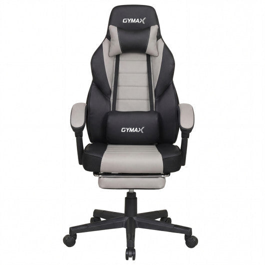 Ergonomic Video Game Chair with Headrest and Reclining Backrest-Red LuxuryLifeWay Online Store