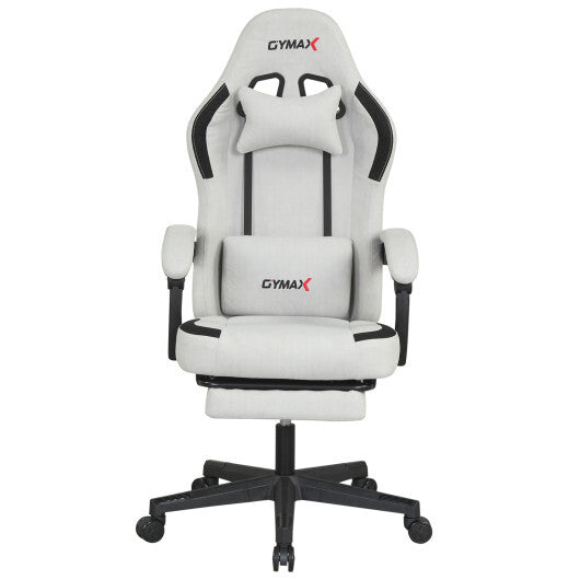 Ergonomic Video Game Chair with Headrest for Home Office-Gray LuxuryLifeWay Online Store