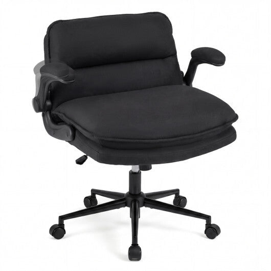 Criss Cross Chair on Wheels with Flip-up Arms Adjustable Height-Gray LuxuryLifeWay Online Store