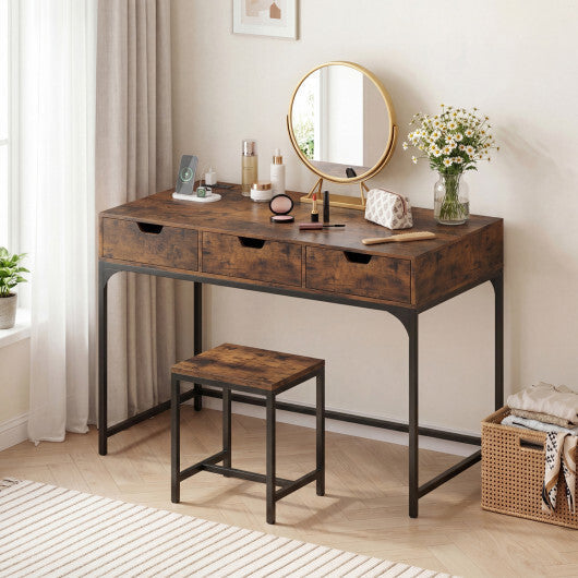 Office Desk with Power Outlets and Hidden Compartment for Study-White LuxuryLifeWay Online Store