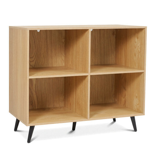 4-Cube Wooden Bookshelf Bookcase with 5 Metal Legs for Home-White LuxuryLifeWay Online Store