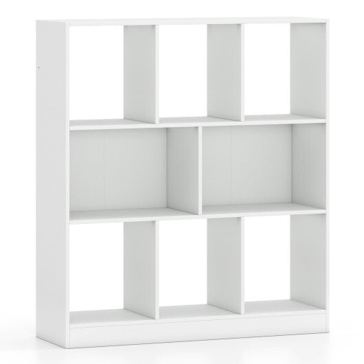 8-Cube Bookcase 3-Tier with 2-Sized Compartments and Anti-Tip Kits for Living Room-White LuxuryLifeWay Online Store