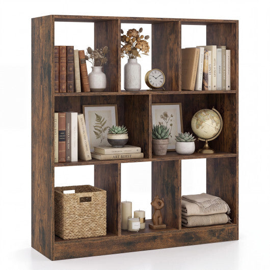 8-Cube Bookcase 3-Tier with 2-Sized Compartments and Anti-Tip Kits for Living Room-White LuxuryLifeWay Online Store