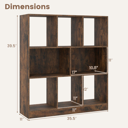 8-Cube Bookcase 3-Tier with 2-Sized Compartments and Anti-Tip Kits for Living Room-White LuxuryLifeWay Online Store