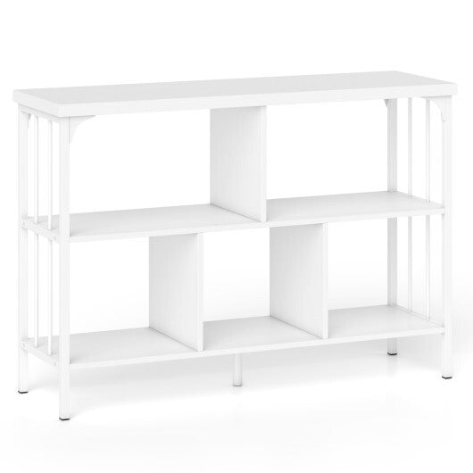 3-Tier Horizontal Cubby Bookshelf with Open Shelves-White LuxuryLifeWay Online Store