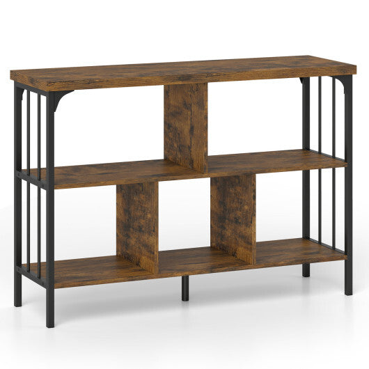 3-Tier Horizontal Cubby Bookshelf with Open Shelves-White LuxuryLifeWay Online Store