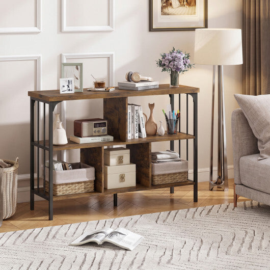 3-Tier Horizontal Cubby Bookshelf with Open Shelves-White LuxuryLifeWay Online Store