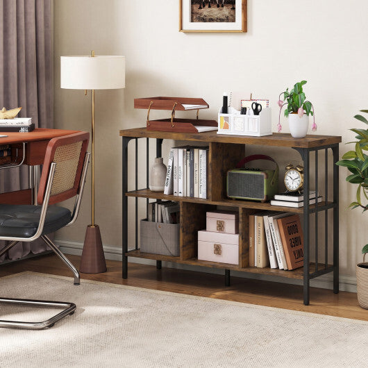 3-Tier Horizontal Cubby Bookshelf with Open Shelves-White LuxuryLifeWay Online Store