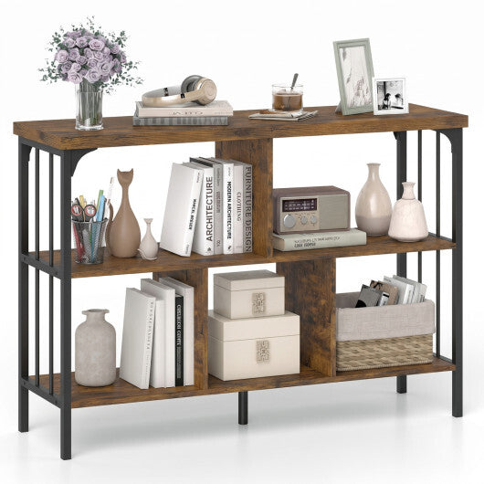 3-Tier Horizontal Cubby Bookshelf with Open Shelves-White LuxuryLifeWay Online Store