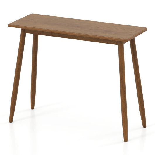Computer Desk with Rubber Wood Legs Wooden Writing Desk with Spacious Tabletop-Walnut LuxuryLifeWay Online Store