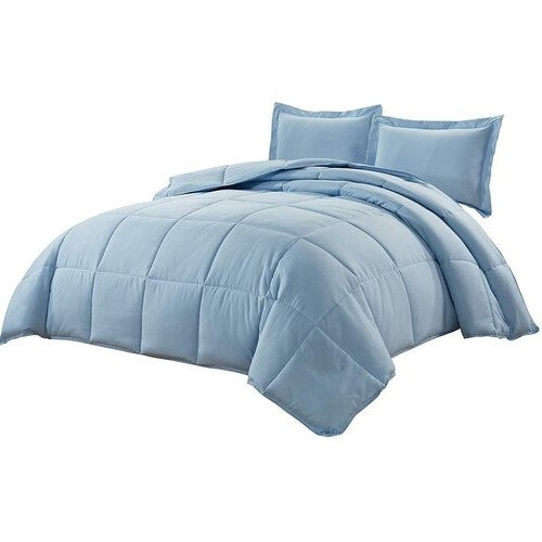 Queen Size Reversible Microfiber Down Alternative Comforter Set in Blue LuxuryLifeWay Online Store