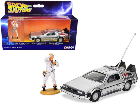 DMC DeLorean Time Machine with Doc Brown Figure "Back to the Future" (1985) Movie Diecast Model Car by Corgi LuxuryLifeWay Online Store