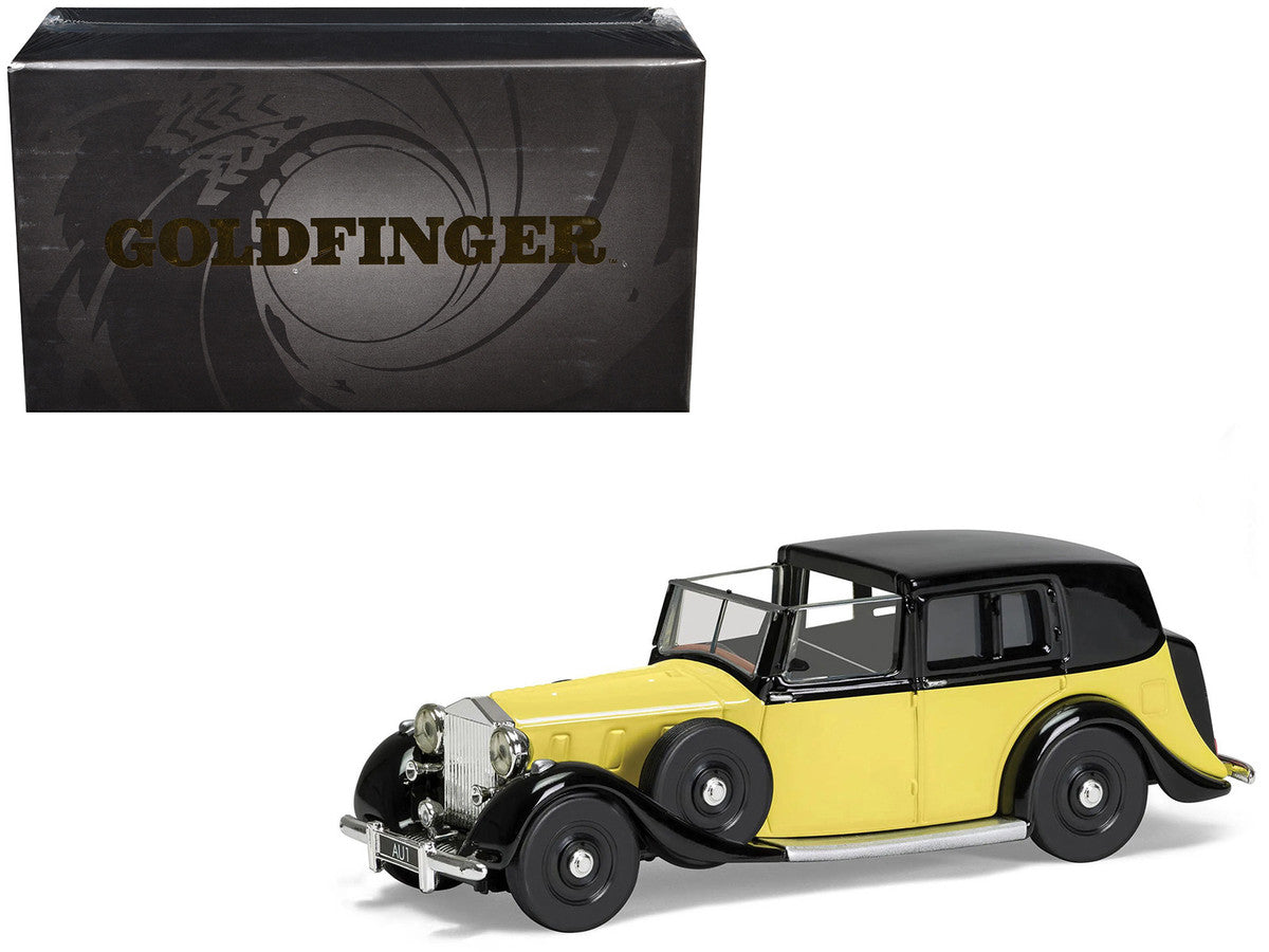 Rolls Royce Phantom III Sedanca de Ville Yellow with Black Top James Bond 007 "Goldfinger" (1964) Movie Diecast Model by Corgi LuxuryLifeWay Online Store