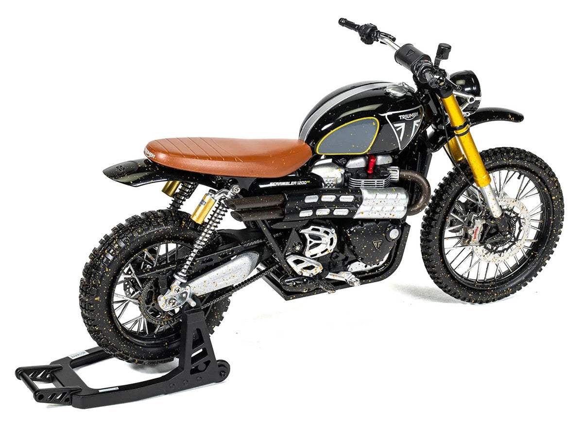 Triumph Scrambler 1200 XE Motorcycle Black (Dirty Version) James Bond 007 "No Time to Die" (2021) Movie Diecast Model Car by Corgi LuxuryLifeWay Online Store
