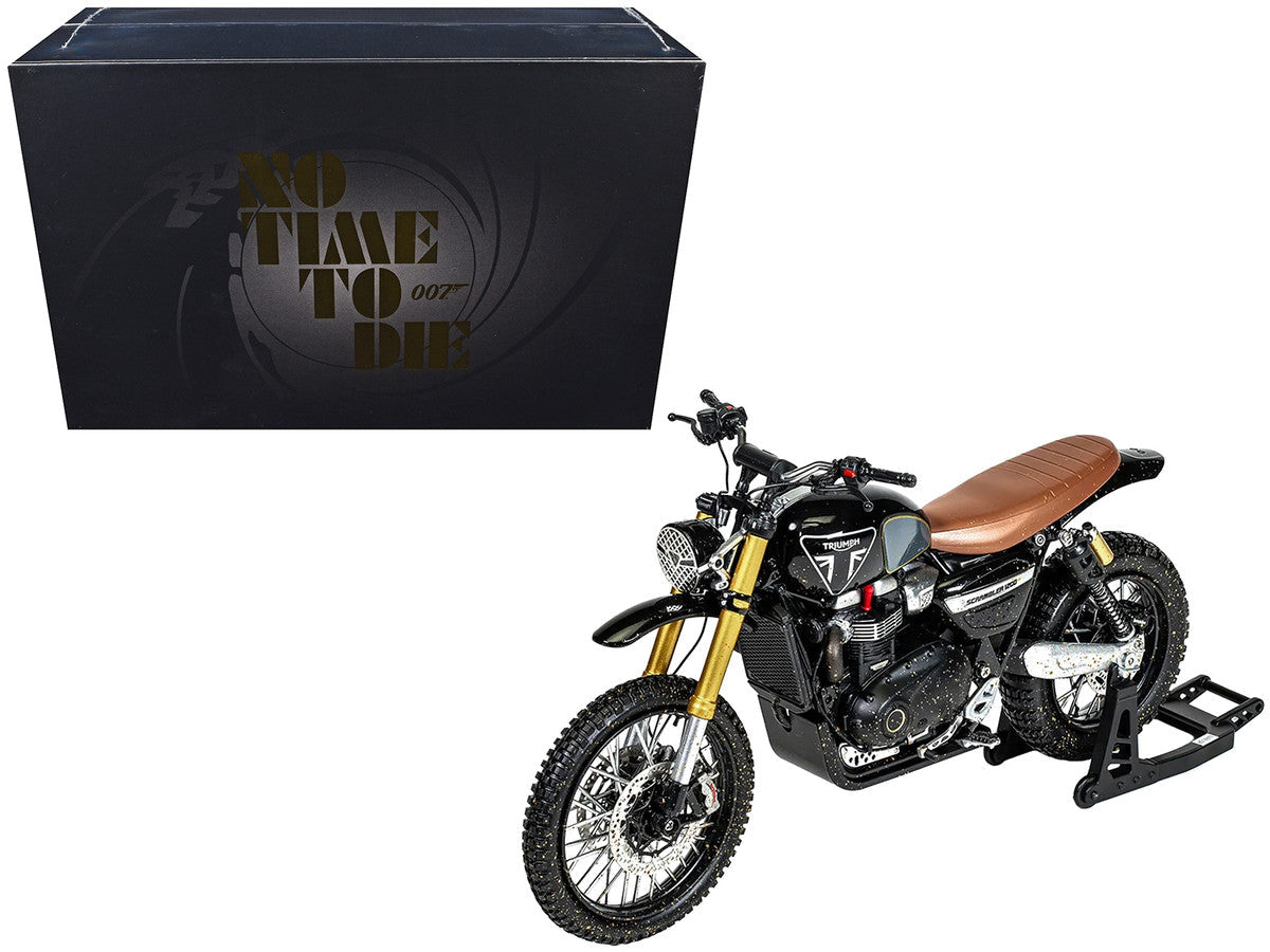 Triumph Scrambler 1200 XE Motorcycle Black (Dirty Version) James Bond 007 "No Time to Die" (2021) Movie Diecast Model Car by Corgi LuxuryLifeWay Online Store