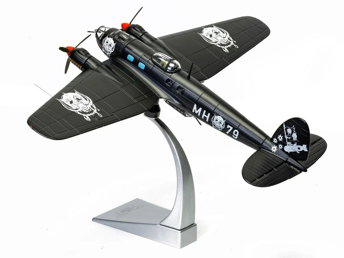 Heinkel He III Bomber Aircraft "Motorhead" Black with Graphicss 1/72 Diecast Model by Corgi LuxuryLifeWay Online Store