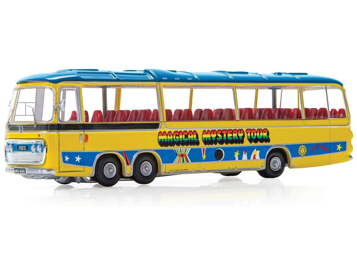 The Beatles "Magical Mystery Tour" Bus Yellow with Blue Top and Graphics Diecast Model Car by Corgi LuxuryLifeWay Online Store