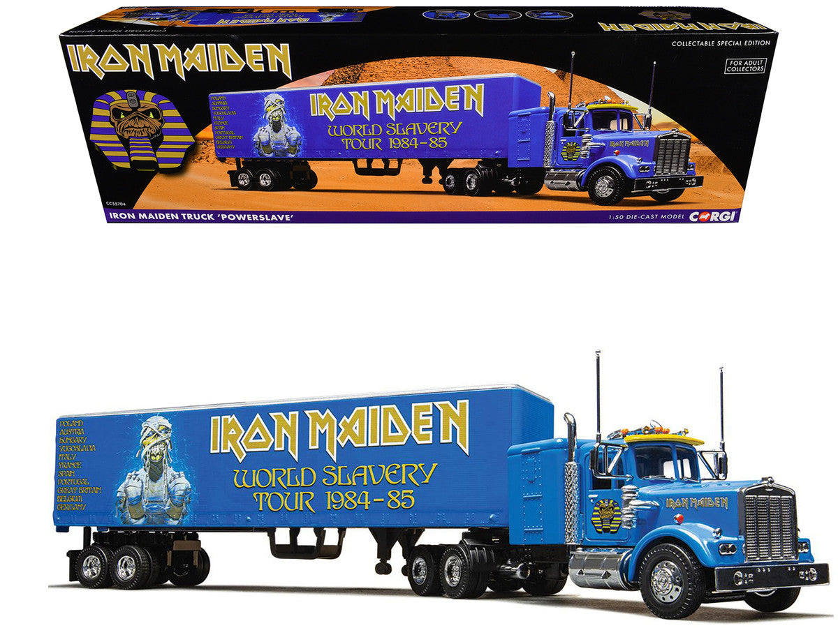 Iron Maiden "Powerslave" Transport Truck Blue "World Slavery Tour 1984-85" 1/50 Diecast Model by Corgi LuxuryLifeWay Online Store