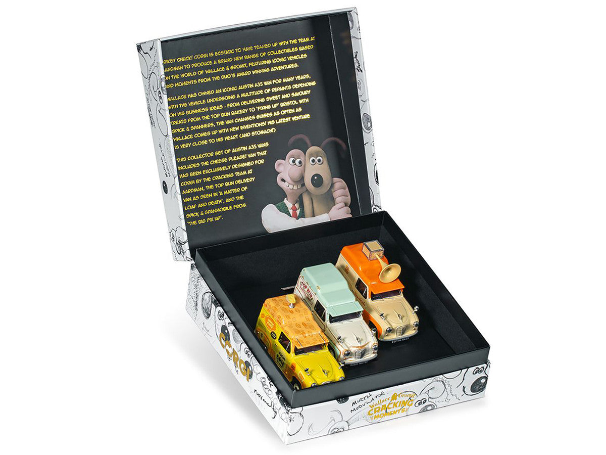 "Wallace & Gromit" Austin A35 Van Collection Set of 3 Pieces Diecast Model Cars by Corgi LuxuryLifeWay Online Store