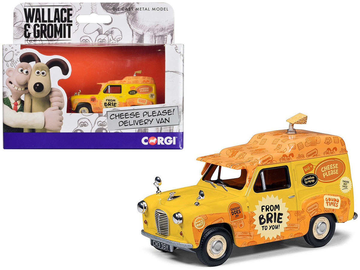 Austin A35 Van RHD (Right Hand Drive) Yellow "Cheese Please" "Wallace & Gromit" Diecast Model Car by Corgi LuxuryLifeWay Online Store
