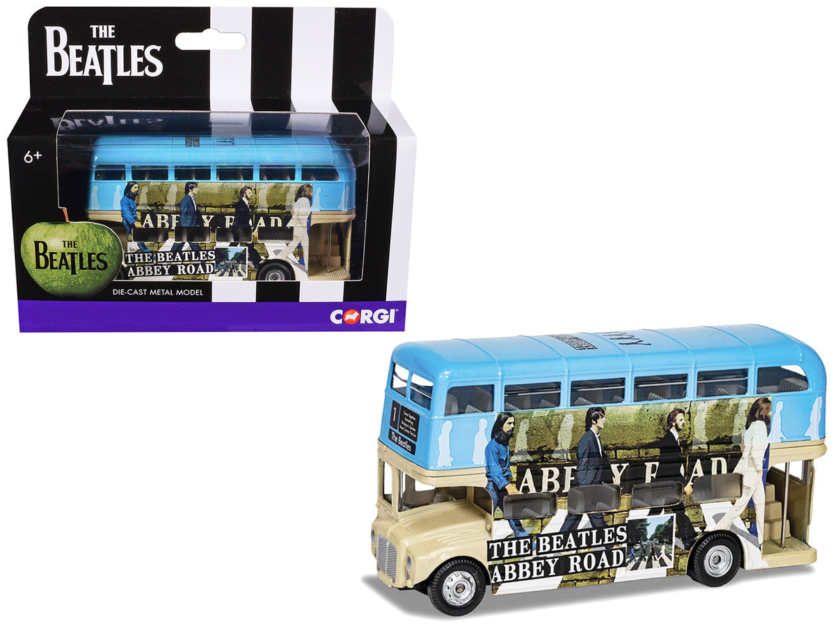 The Beatles London Double Decker Bus "Abbey Road" Blue and Beige Diecast Model Car by Corgi LuxuryLifeWay Online Store