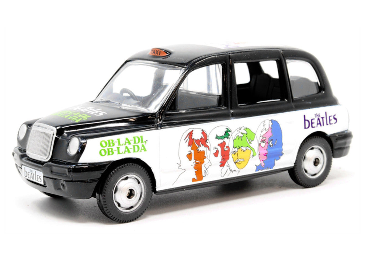 The Beatles London Taxi RHD (Right Hand Drive) "Ob-La-Di Ob-La-Da" Black and White with Graphics Diecast Model by Corgi LuxuryLifeWay Online Store