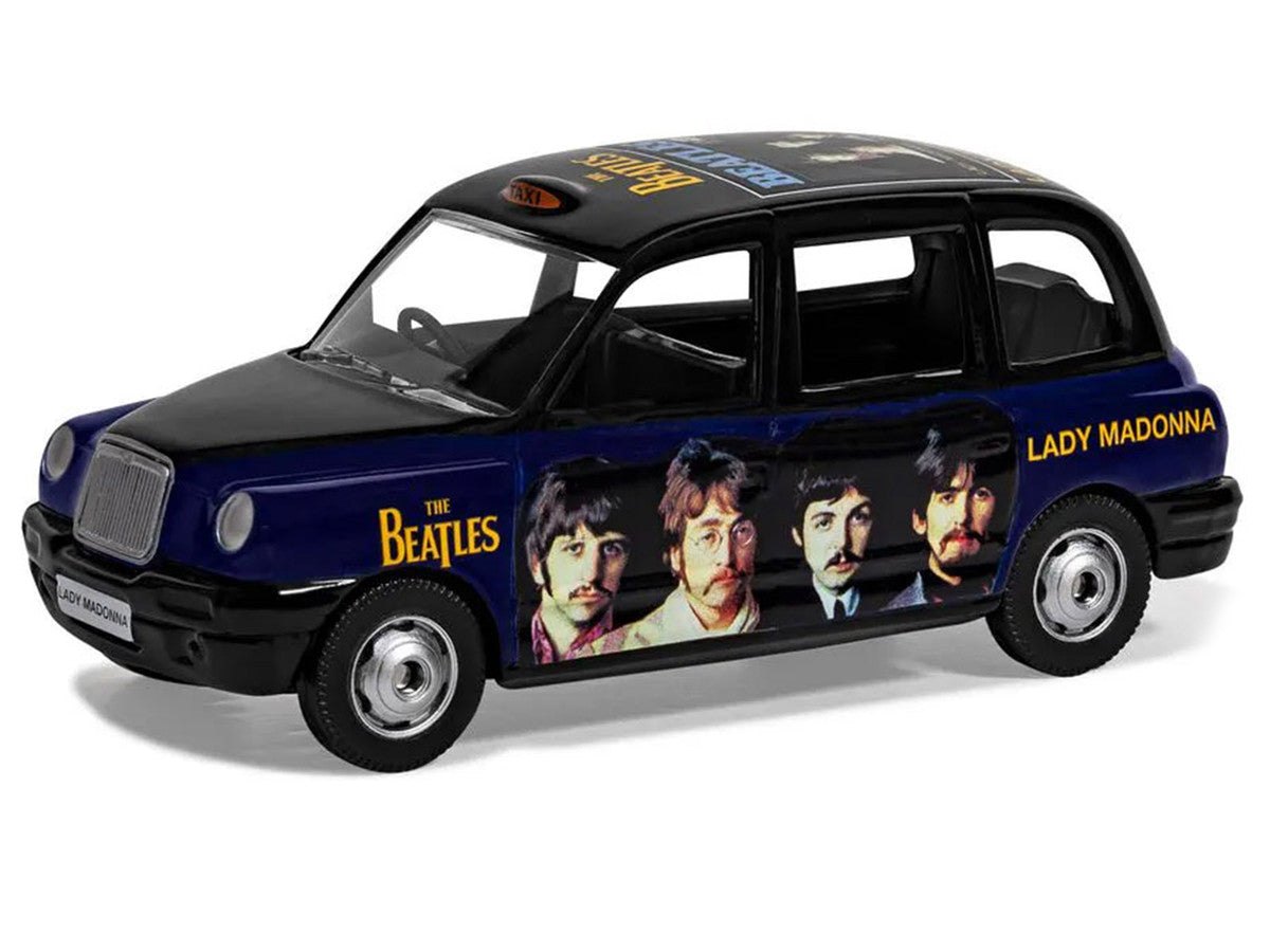 The Beatles London Taxi RHD (Right Hand Drive) "Lady Madonna" Black and Dark Blue with Graphics Diecast Model by Corgi LuxuryLifeWay Online Store
