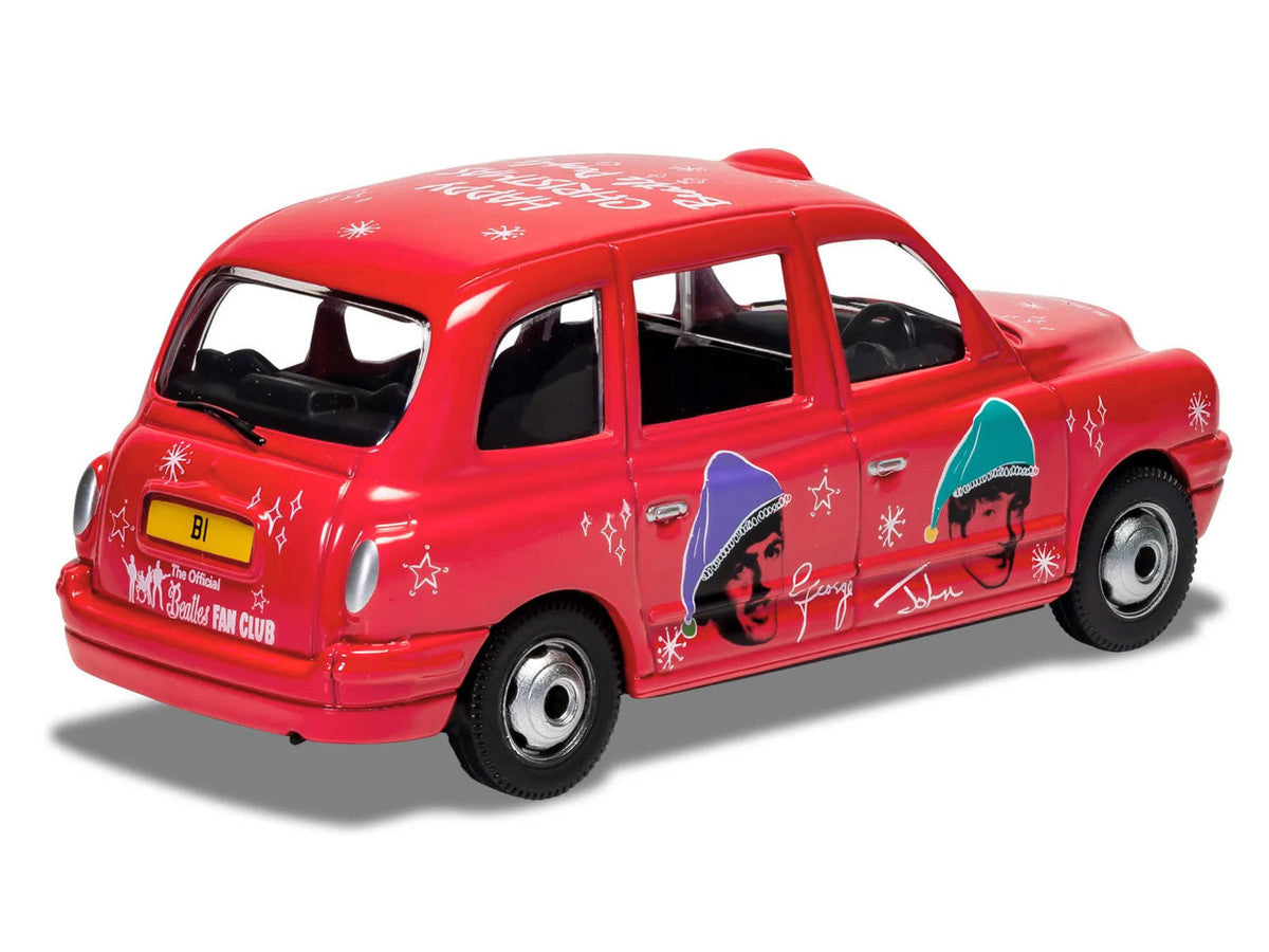 The Beatles London Taxi RHD (Right Hand Drive) "Christmas Taxi" Red with Graphics Diecast Model by Corgi LuxuryLifeWay Online Store