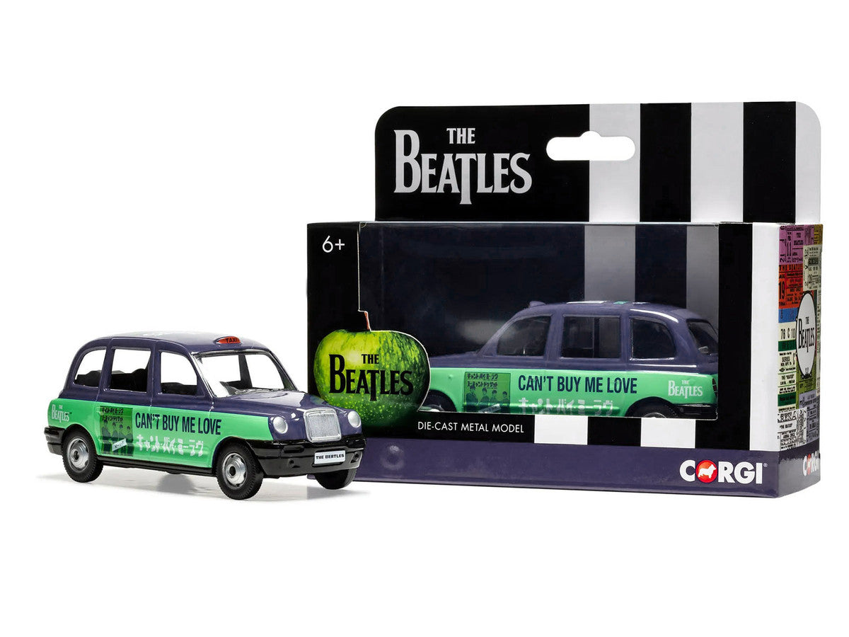 The Beatles London Taxi RHD (Right Hand Drive) "Can't Buy Me Love" Blue and Green with Graphics Diecast Model by Corgi LuxuryLifeWay Online Store