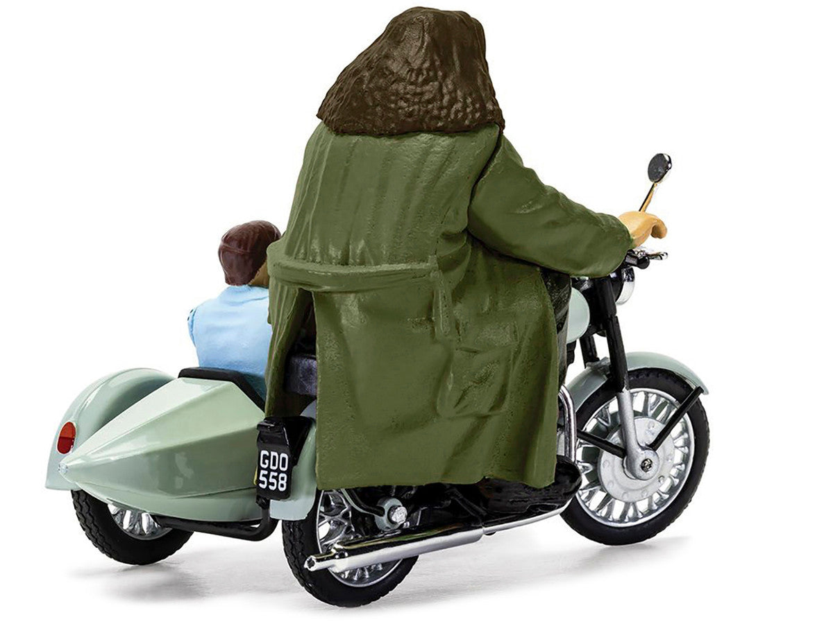 Motorcycle and Sidecar Light Green with Harry and Hagrid Figures "Harry Potter and the Deathly Hallows Part 1" (2010) Movie Diecast Motorcycle Model  by Corgi LuxuryLifeWay Online Store
