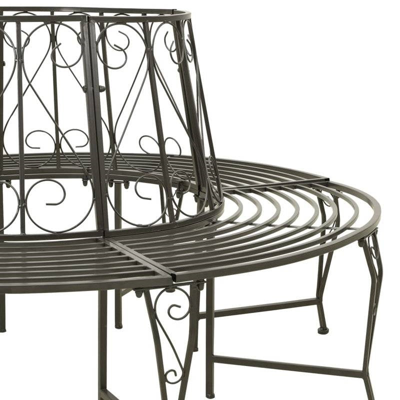 Roundabout Circular Outdoor Garden Tree Bench in Heavy Duty Grey Steel LuxuryLifeWay Online Store