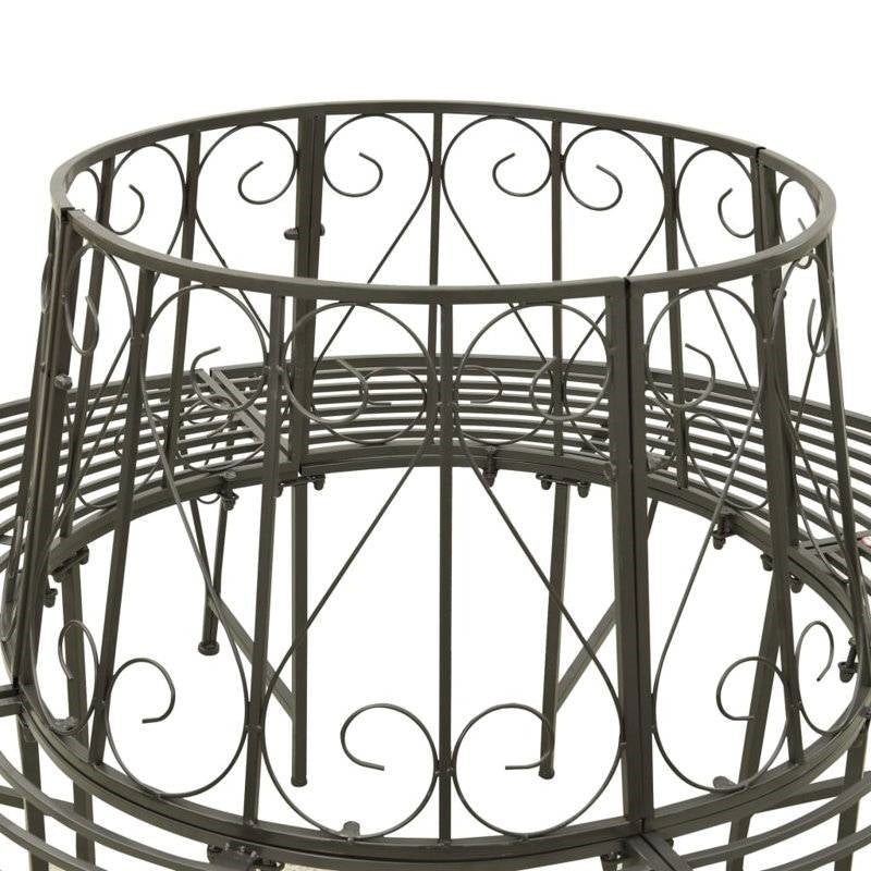 Roundabout Circular Outdoor Garden Tree Bench in Heavy Duty Grey Steel LuxuryLifeWay Online Store