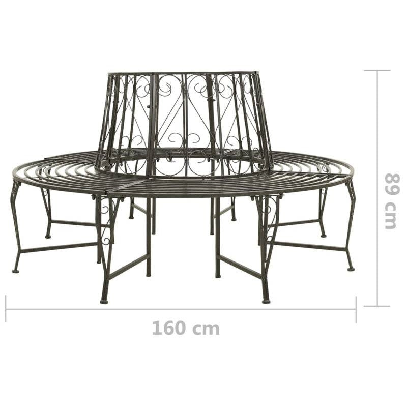 Roundabout Circular Outdoor Garden Tree Bench in Heavy Duty Grey Steel LuxuryLifeWay Online Store