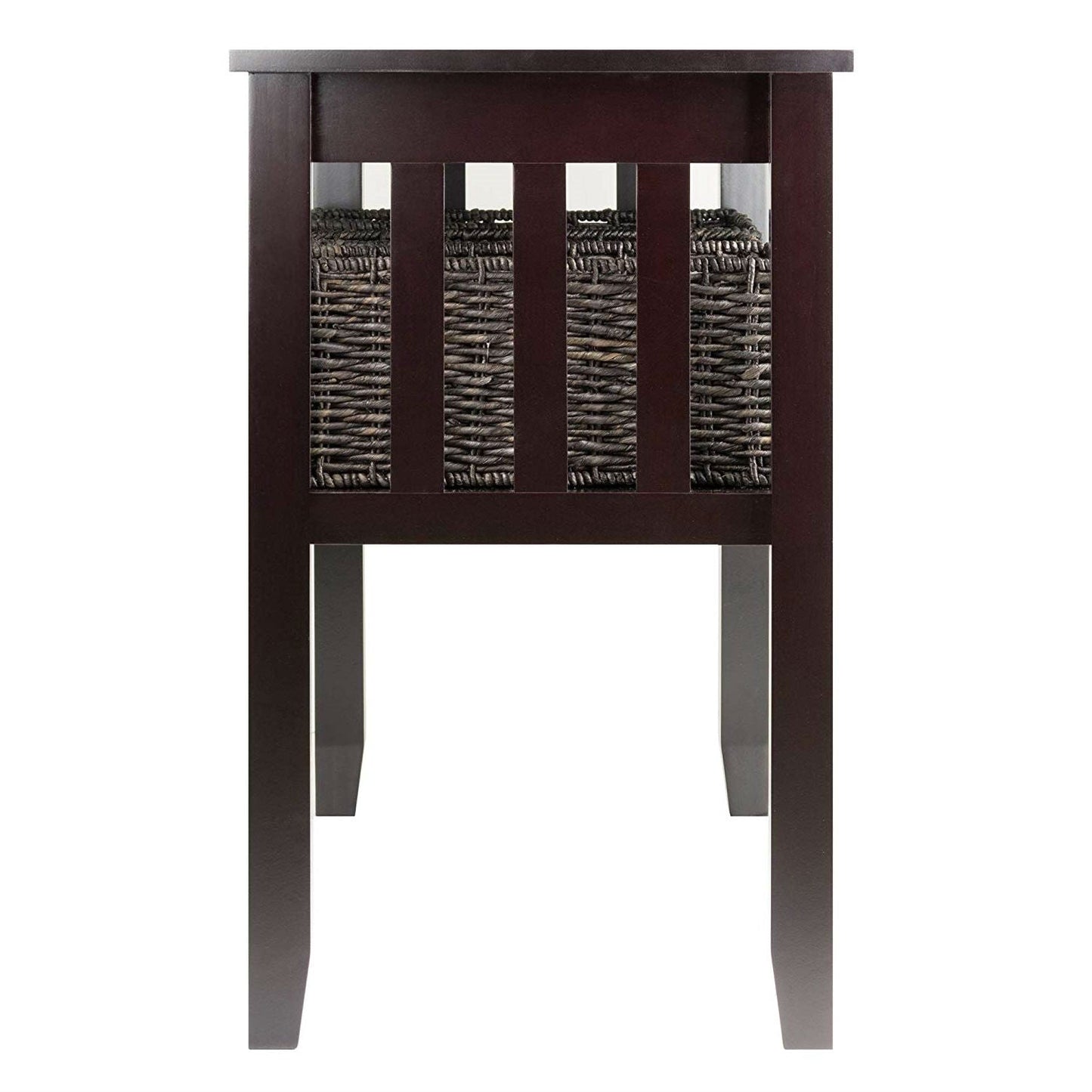 Espresso 2 Tier Entryway Hall Console Table with 3 Storage Baskets LuxuryLifeWay Online Store