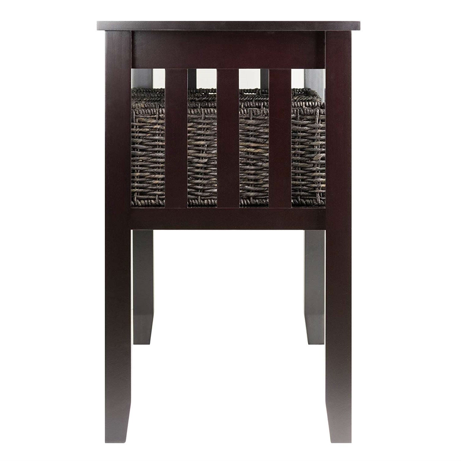 Espresso 2 Tier Entryway Hall Console Table with 3 Storage Baskets LuxuryLifeWay Online Store