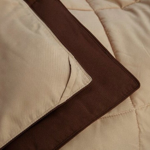 Full/Queen Traditional Microfiber Reversible 3 Piece Comforter Set in Brown LuxuryLifeWay Online Store