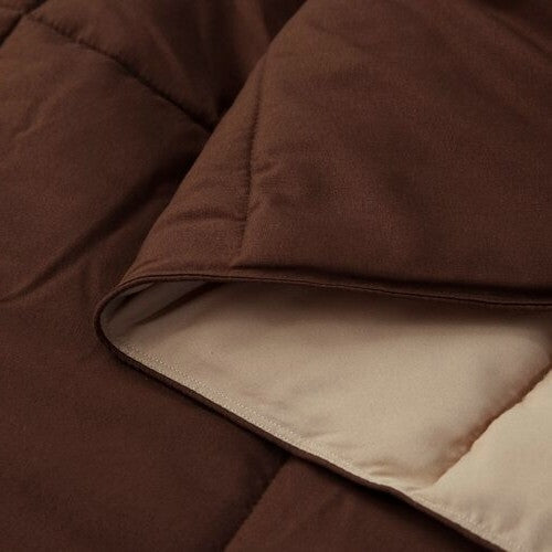 Twin/Twin XL Traditional Microfiber Reversible 3 Piece Comforter Set in Brown LuxuryLifeWay Online Store
