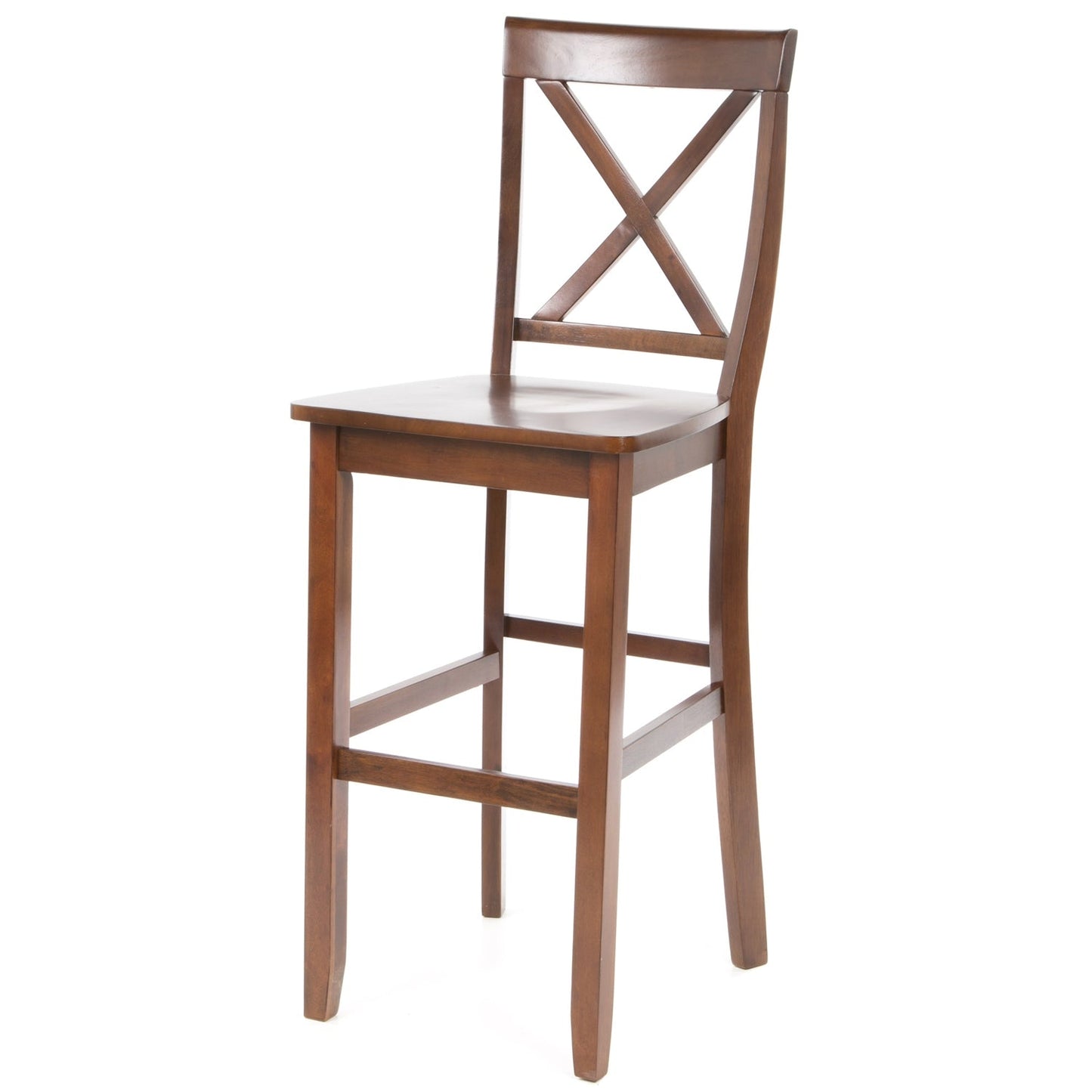Set of 2 - X-Back 30-inch Solid Wood Barstool in Mahogany Finish LuxuryLifeWay Online Store