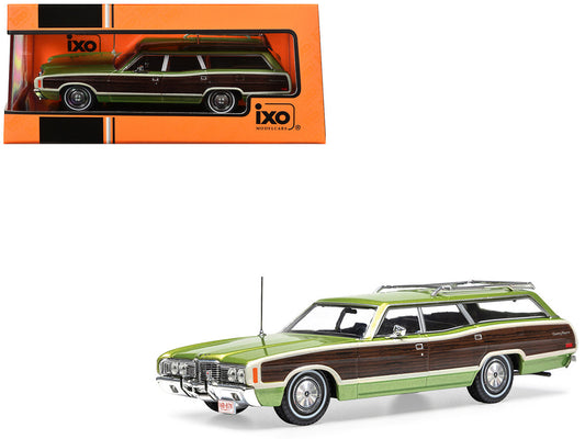 1972 Ford LTD Country Squire Wagon Green Metallic with Woodgrain Sides 1/43 Diecast Model by IXO Models LuxuryLifeWay Online Store