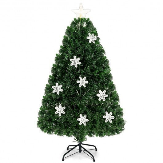 LED Optic Artificial Christmas Tree with Snowflakes-5 Feet