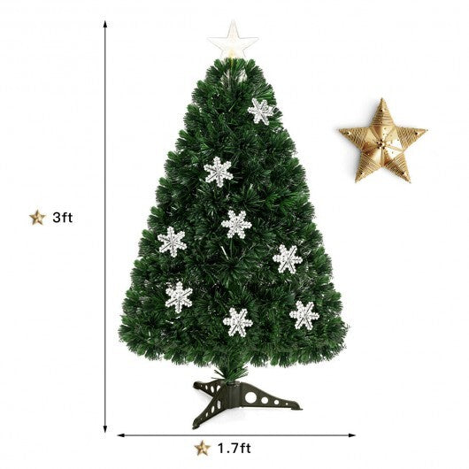 LED Optic Artificial Christmas Tree with Snowflakes-5 Feet