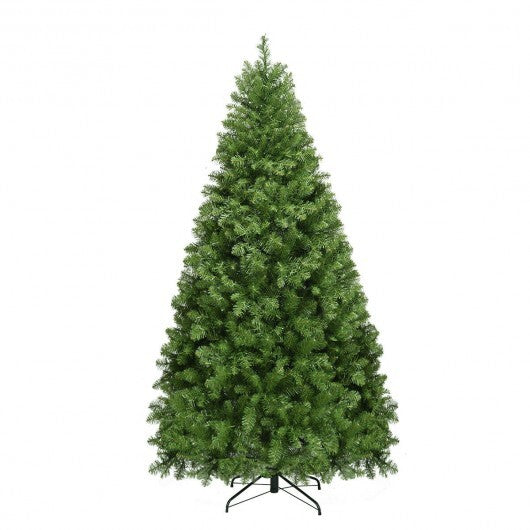 6/7/8 Feet Hinged Christmas Tree with PVC Branch Tips Warm White LED Lights-6 ft
