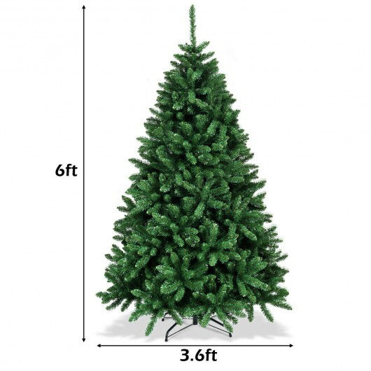 6 Feet Hinged Artificial Christmas Tree with Solid Metal Stand LuxuryLifeWay Online Store