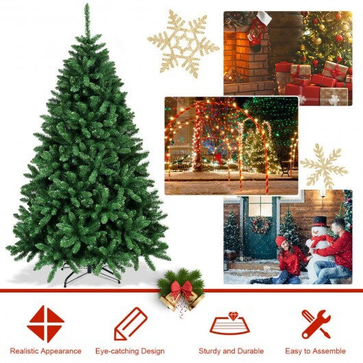 6 Feet Hinged Artificial Christmas Tree with Solid Metal Stand LuxuryLifeWay Online Store