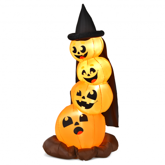 7 Feet Halloween Inflatable Pumpkin Combo with Witch's Hat and LED Lights LuxuryLifeWay Online Store