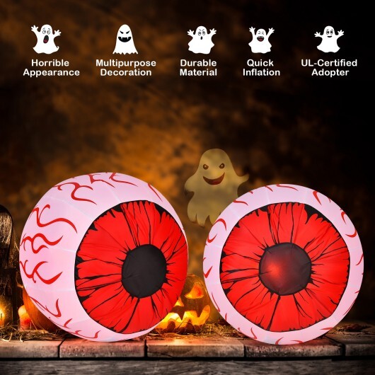 2 Pack 3 Feet Halloween Inflatable Eyeballs with Air Blower LuxuryLifeWay Online Store