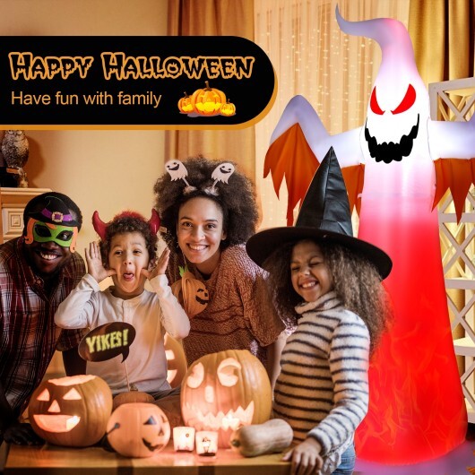 8 Feet Halloween Inflatable Ghost with Rotatable Flame LED Lights LuxuryLifeWay Online Store