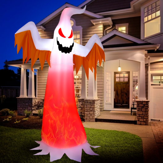 8 Feet Halloween Inflatable Ghost with Rotatable Flame LED Lights LuxuryLifeWay Online Store
